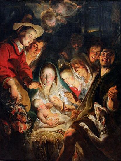 Jacob Jordaens The Adoration of the Shepherds Sweden oil painting art